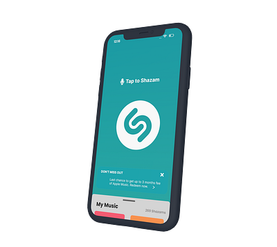 Shazam mockup app design illustration mobile app shazam typography ui ux