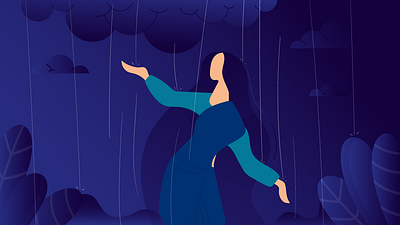 The rhythm of the rain artshare character design creative digitalart flat illustration illustrator nowshillustration rain raining