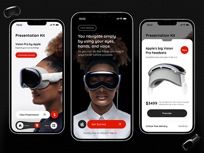 Vision Pro - Mobile App Concept ai app apple apple store apple vision pro ar augmented reality colors design glasses ios ui ux virtual experience vr vrglasses
