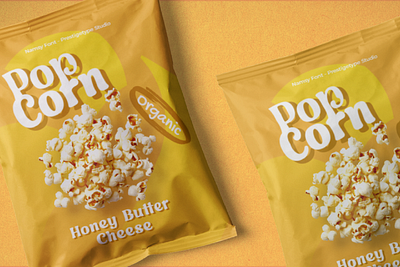 Popcorn packaging brandidentity branding design font graphic design logo logotype mockup packaging packagingdesign typography