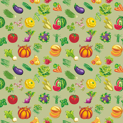 Green vegetables pattern collection freelance fresh vector