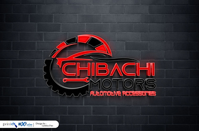 CHIBACHI MOTORS Logo with Outputs graphic design logo