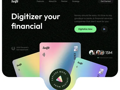 Swiftt a digital bank redesign (Fintech) bank design fintech uidesign uiux