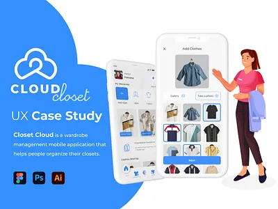 Cloud Closet App - UI/UX Case Study app app design app ui application branding case study clothing clothing app design fashion app graphic design logo organize app ui ui ux user experience user interface ux ux case study wardrobe