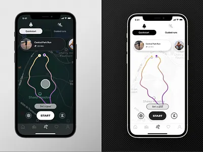 RUNN Mobile App Design - Dark & Light Mode design fitness fitness app illustration mobile app mobile screens product design running running app ui ui design userexperience