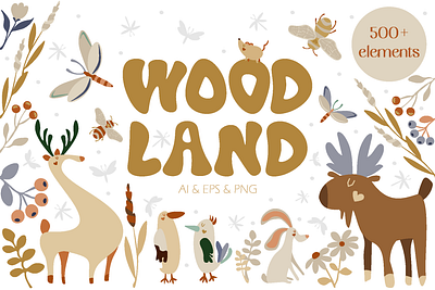 Woodland children illustration design illustration vector