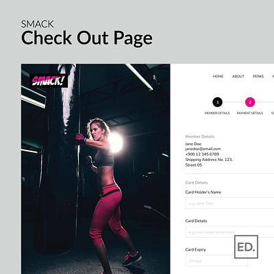 SMACK! Women Boxing Club - Checkout Page figma graphic design interaction design ui ux