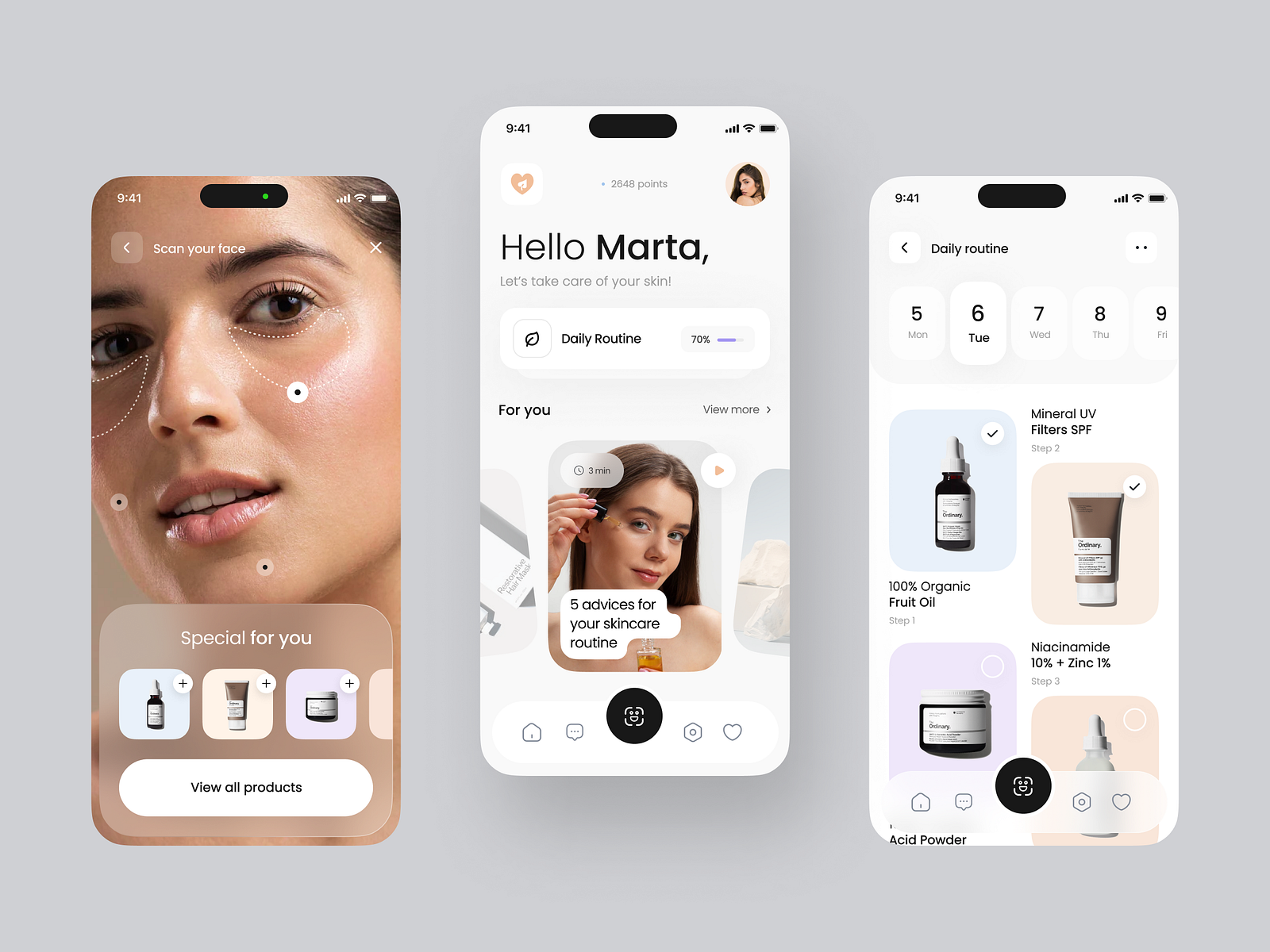 Skin Care App design by Awsmd on Dribbble