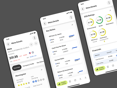 Invest Eye - Fintech SaaS Platform analytics app company profile design dividends finance investments metric mobile app ui user interface ux