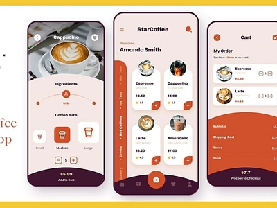 Coffee app design animation app app design branding coffee app designe illustration graphic design hero illustration landing page logo motion graphics ordering app ui ux