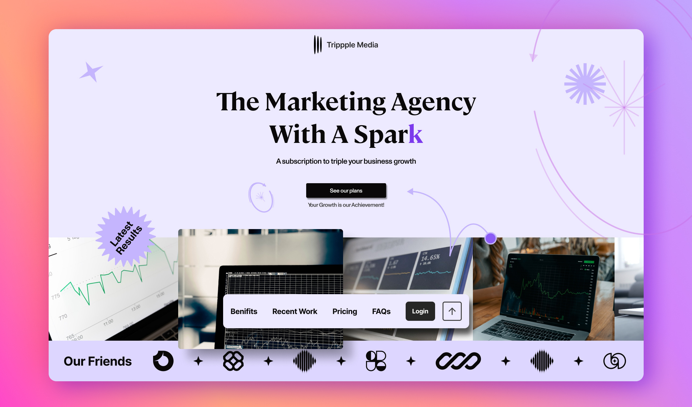 Trippple Media, A Hero Section Marketing Agency UI Design design trend figma figmadesign ui uiux website ui