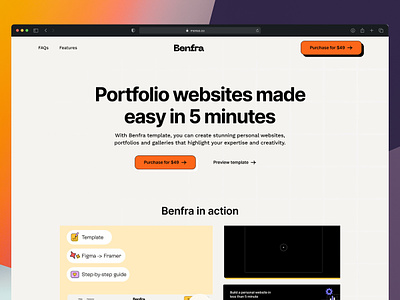 Benfra Promotion page brandidentity branding design typography ui ux