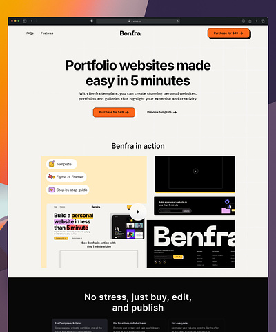 Benfra Promotion page brandidentity branding design typography ui ux