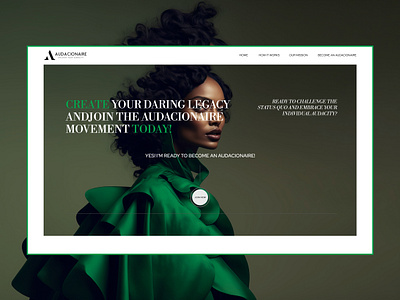 Webdesign for Audacionaire branding create website design first screen landingpage luxury uiuxdesign web designer website design