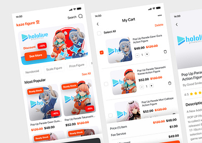 kaze figure | App Design actionfigure app design ecommerce gawrgura hololive mobile store ui