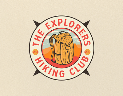 Hiking Club Outdoor Adventure Vintage Badge adventures badge badge design badge logo badges branding design explore badge hiking club illustration logo outdoor adventure outdoor badge logo outdoor club vector vintage badge logo vintage outddor