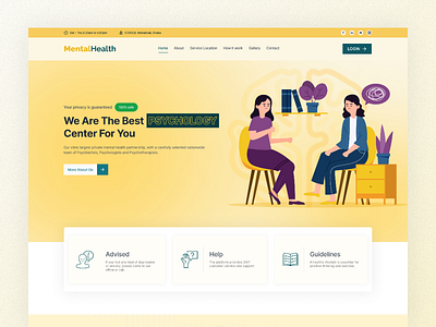 Mental Health Consulting website clean design consulting counselling health landing page landing page ui medical mental health modern design new design offile online consulting psychology trend 2022 trend 2023 uiux user experience user interface website website ui