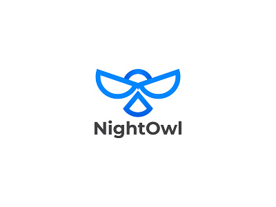 Owl logo animal bird eye forest guard hoot logo night owl power proud symbol wing