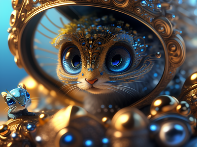 Quantum Cat and Quantum Mouse ai art cat design illustration jewelery kadasarva mouse quantum teaser trend