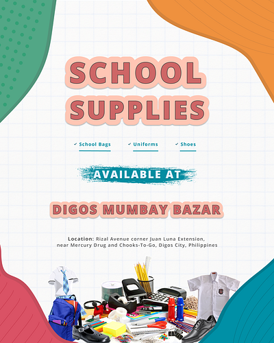 School Supplies Poster graphic design poster school supplies poster