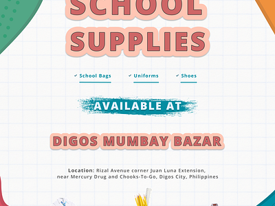 School Supplies Poster graphic design poster school supplies poster