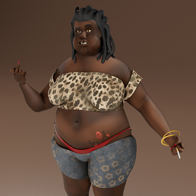 3D Afro-american woman 3d afro american arnold body maya model render woman