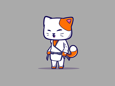 Join the Karate Cat Adventure animal branding cartoon cat cute design gi graphic design illustration jiujitsu karate kids kitty logo martialart ui ux vector