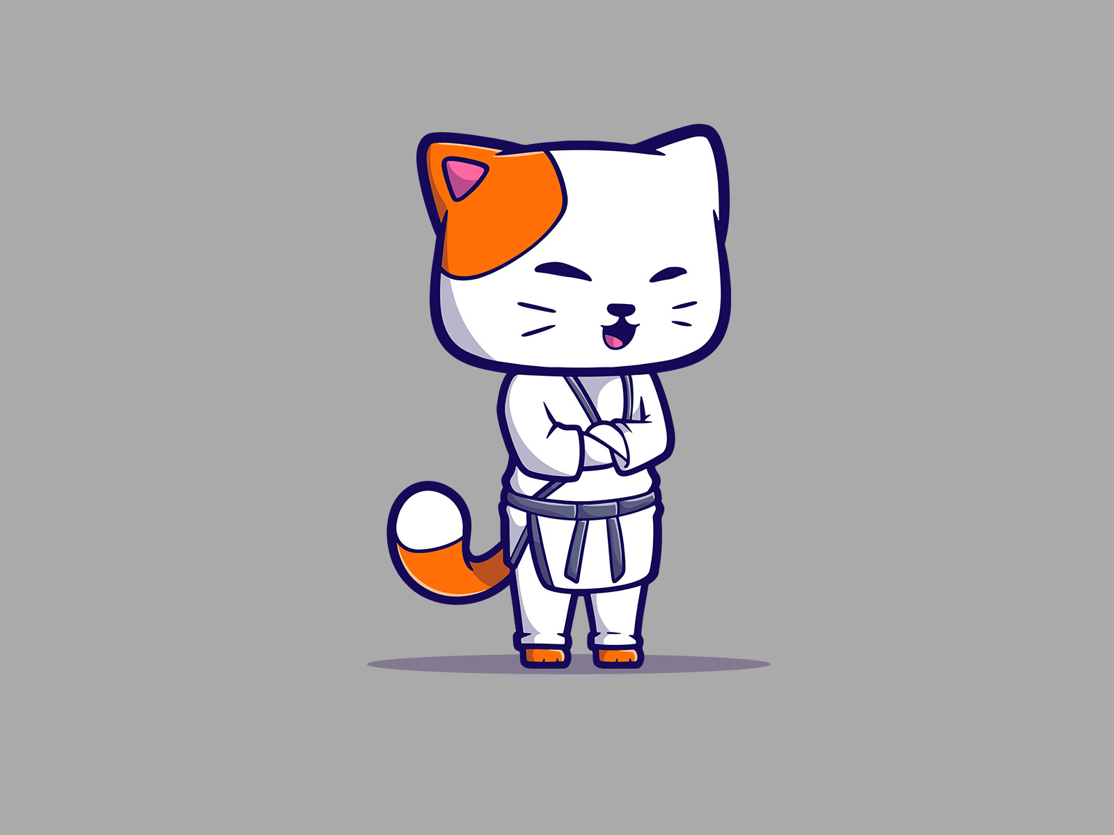 The Karate Cat Cartoon Character in Action by Joymoon Cartoon Studio on ...