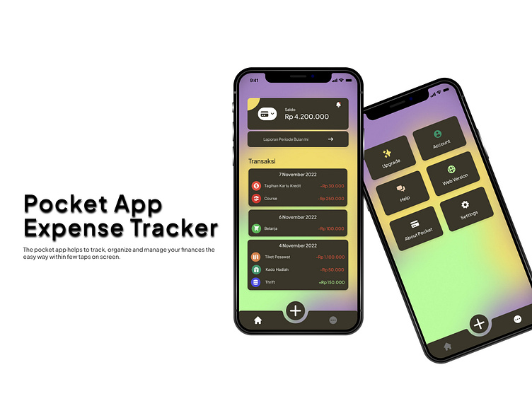 Pocket App Expense Tracker by Dandis Gahara on Dribbble