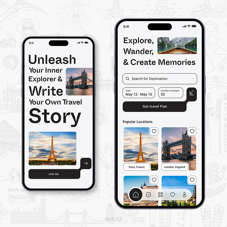 Travel Planner App Ui by Nidin George on Dribbble