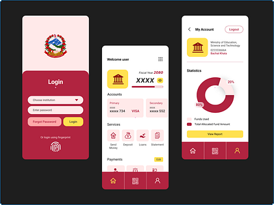 Mobile Banking App UI for Government Institutions mobile app nepal government ui uiux practice