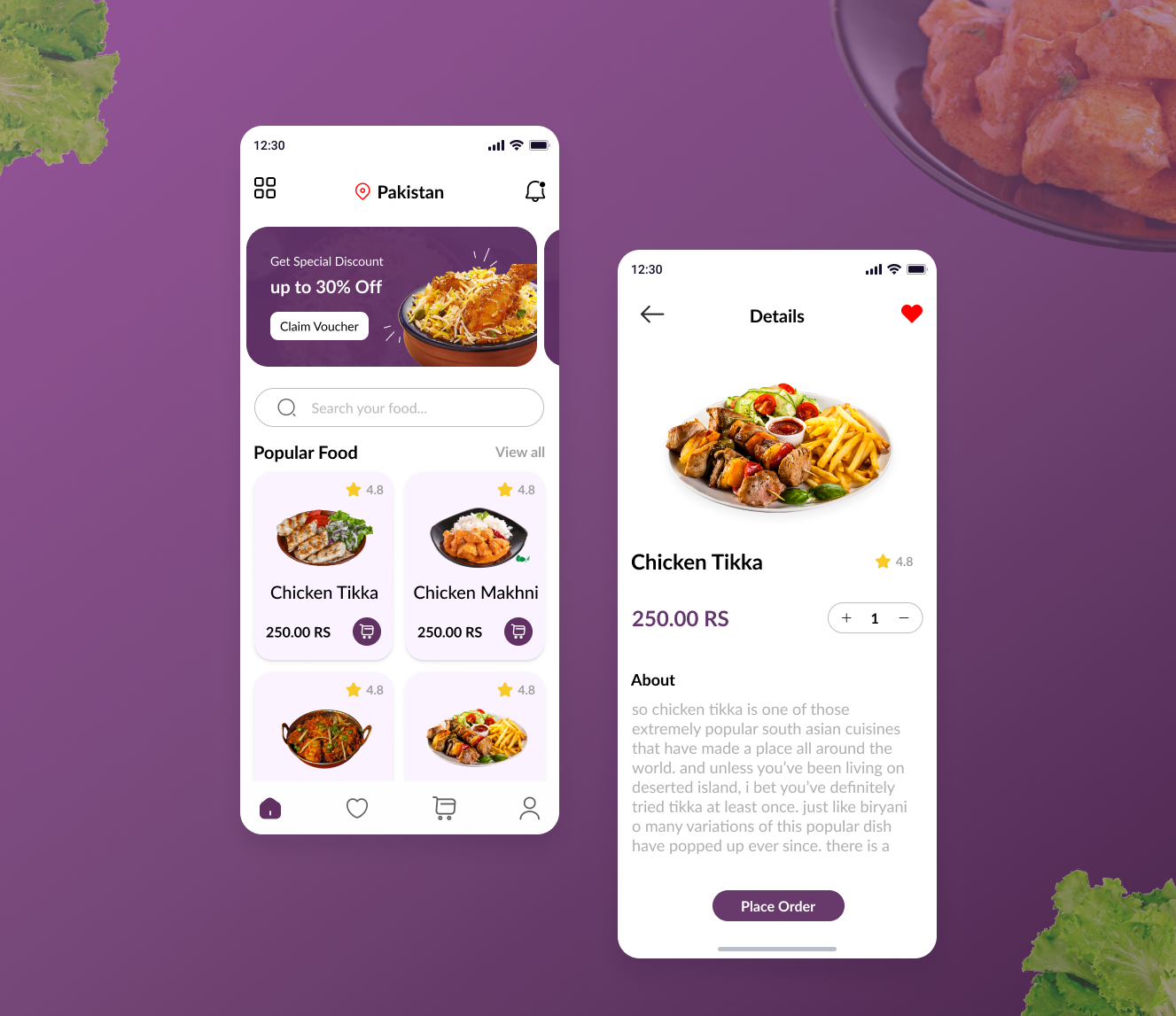 Food App Home Screen UI Design by Waqas Hafeez on Dribbble