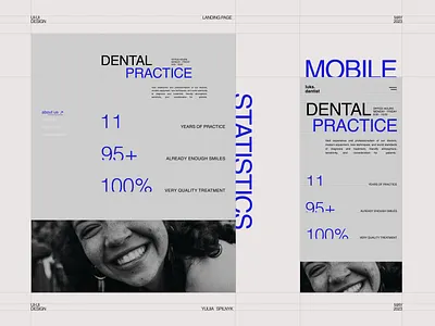 Landing page for DENTISTRY | statistics clinic cosmetology dental design figma implants landing page layout medical medicine minimalist services statistics ui ui ux ux web design web site