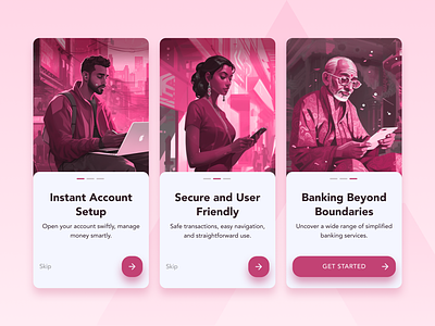 Axis Bank Onboarding Screen UI -Concept 2d ai app design banking app finance finance illustration fintech illustration midjourney mobile app mobile ui onboarding ui ux