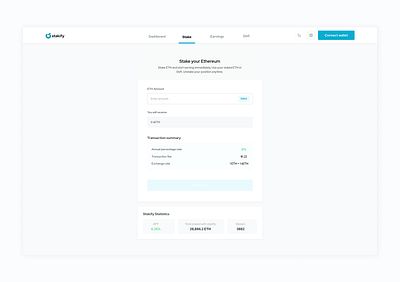 Stakify liquid staking design ui ux