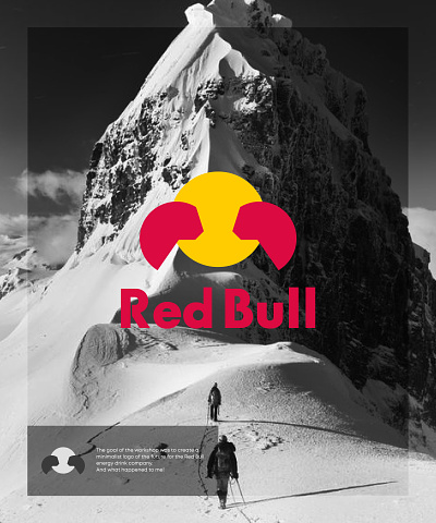 Minimalistic logo. Red Bull. brand branding design designer drink graphic design illustration ligidesigner logo logotype minimalism redbull style vector