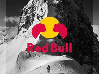 Minimalistic logo. Red Bull. brand branding design designer drink graphic design illustration ligidesigner logo logotype minimalism redbull style vector