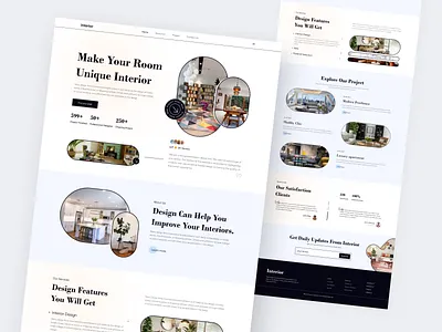 Interior Design Landing Page architect architecture visualization branding clean clean design color header design home décor interior design landing page layout minimal design ui kit uiuxdesign web site