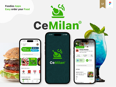 CeMilan - Food Delivery & Takeout application clean delivery food figma food foodies gofood gojek grab grab food green mobile apps order food shoope food uber uber eat uiux white