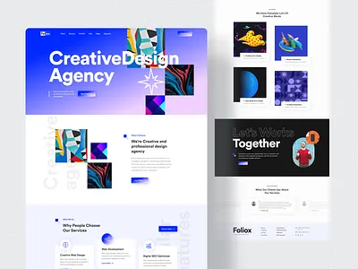 Creative Design Agency Website V:1 agency creative creative agency website design agency design agency website digital agency digital service dribbble best shot gradient landing page design popular shot redesign trend trends ui design uiux web design webdesign website concept website design
