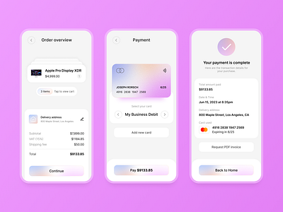 Ecommerce App - Credit Card Checkout 3d app apple buying checkout commerce credicard dailyui design ecommerce glassmorphism minimalistic mobile modern ui ux