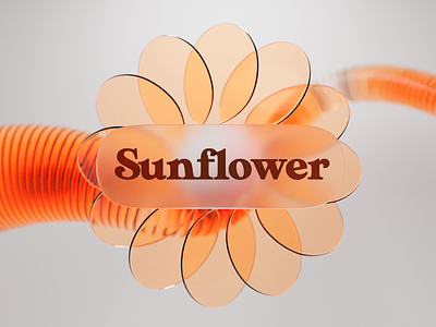 Type Explorations #02 3d b3d blender font illustration render sunflower type