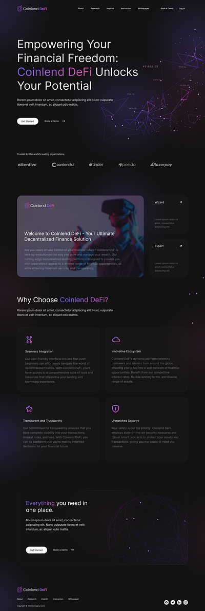 Landing Page: Financial Management with AI ai financial landing page management ui web3