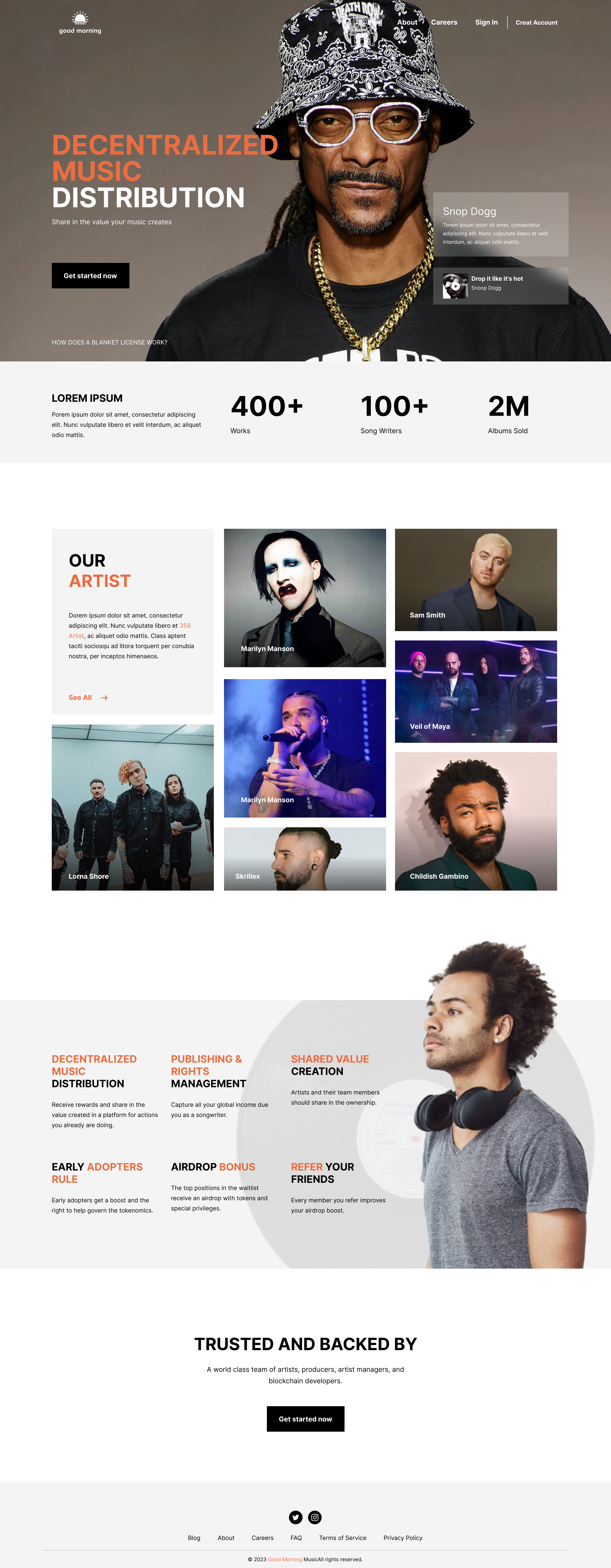 Music Studio Management Landing Page landing page management music studio ui