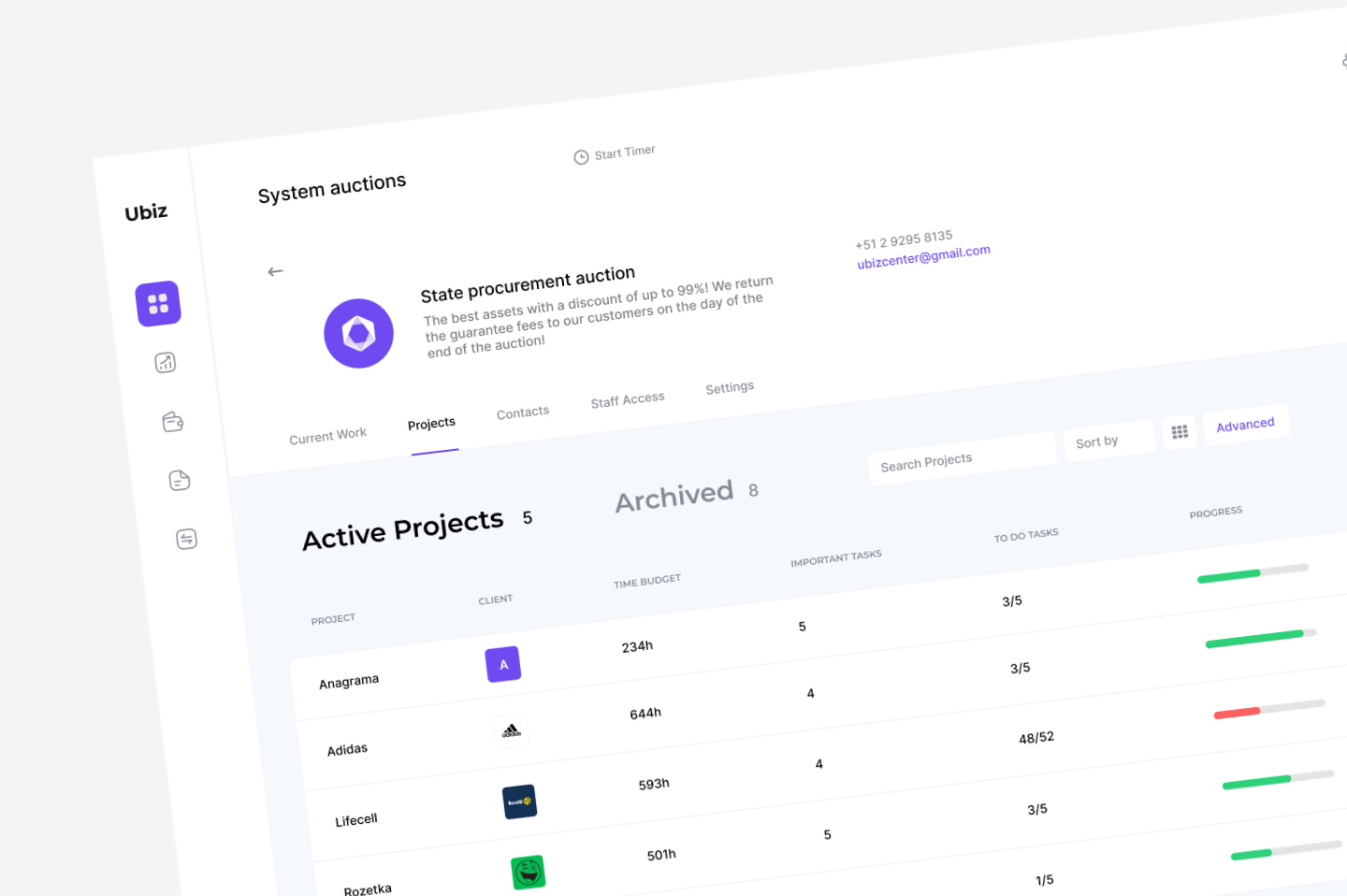 Ubiz → System auctions branding design graphic design logo ui ux web webdesign