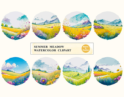 Summer Meadow Watercolor Clipart Bundle clipart design digital art digital download graphic design illustration meadow png summer summer clipart summer countryside landscape summer landscape summer meadow summer meadow watercolor summer meadow watercolor clipart summer scene watercolor wildflower clipart wildflower meadow wildflowers clipart