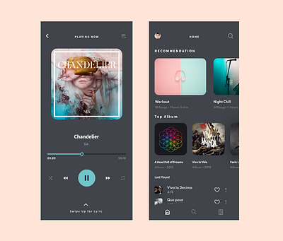 Music Mobile App design mobile app music music player music player app playlist redesign song streaming ui uiux ux