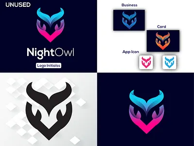 NightOwl - Logo Design, Owl Logo Design (Unused ) app icon best logo branding graphic design icon initial logo logo design logofolio minimalist logo modern logo monogram logo owl app icon owl icon owl logo owl monogram vect plus vectplus