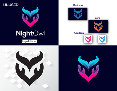 NightOwl - Logo Design, Owl Logo Design (Unused ) app icon best logo branding graphic design icon initial logo logo design logofolio minimalist logo modern logo monogram logo owl app icon owl icon owl logo owl monogram vect plus vectplus