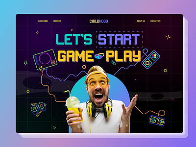 Game Landing page concept design game gradient graphic design home page homepage illustration landing landing page minimal modern saas site ui web page web site webpage website website ui